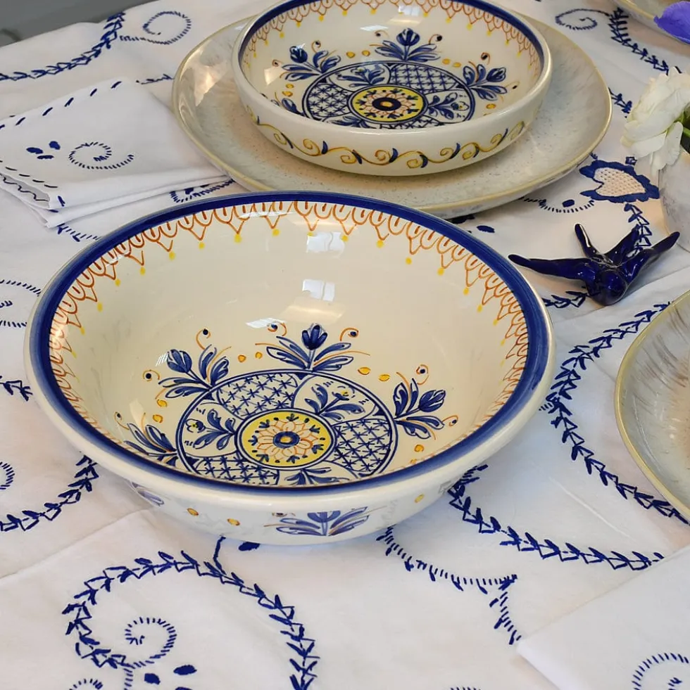 Nappe en coton "Viana" - Bleue