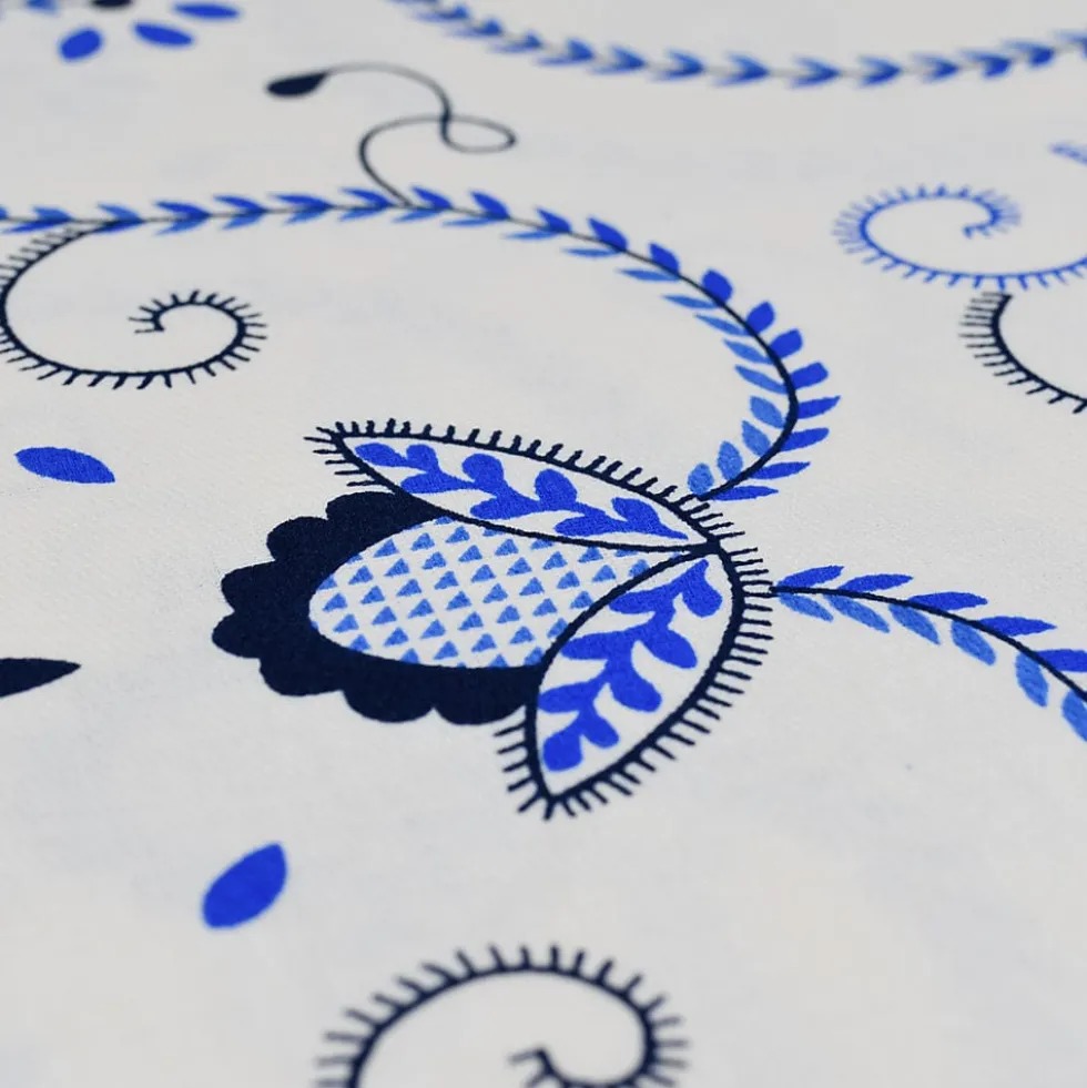 Nappe en coton "Viana" - Bleue