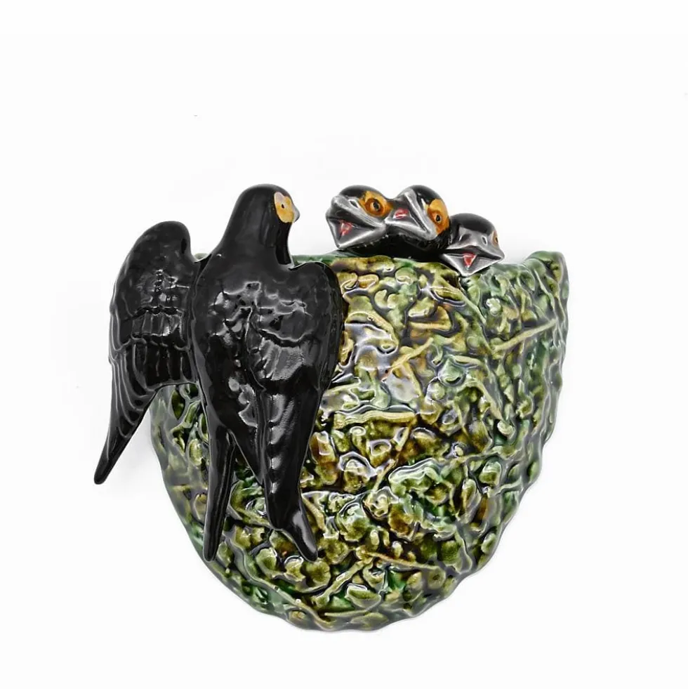 Nid d'hirondelle en céramique vert
