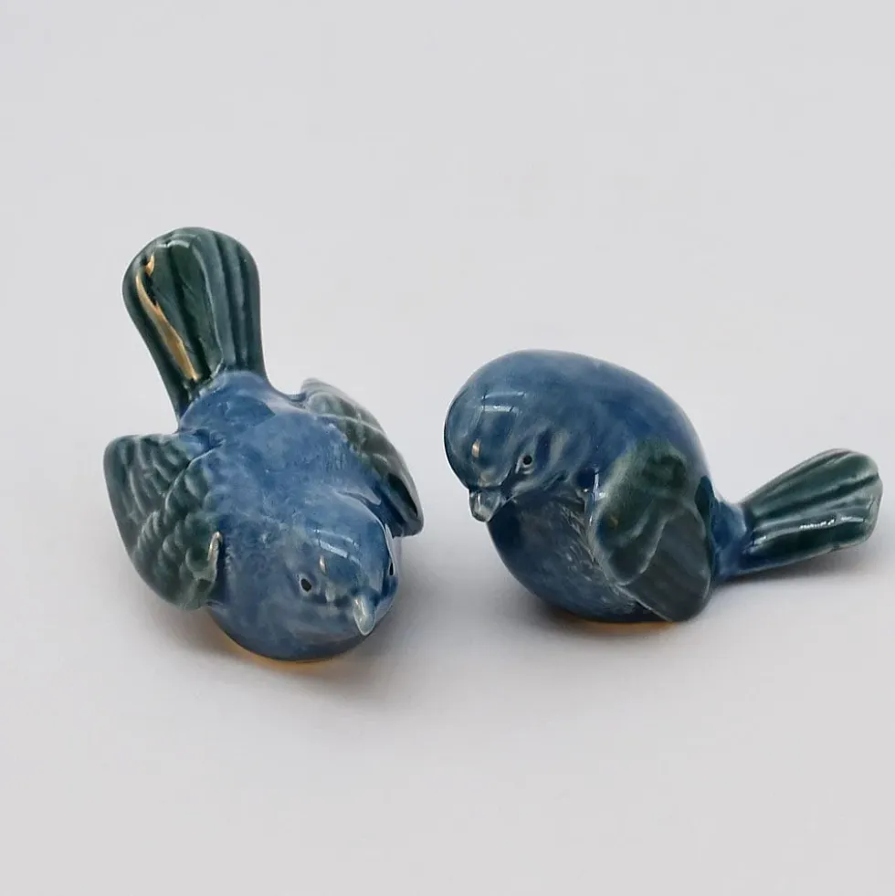 Paire d'oiseaux en céramique - Bleu
