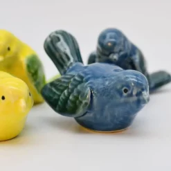Paire d'oiseaux en céramique - Bleu