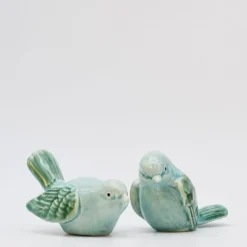 Paire d'oiseaux en céramique - Bleu ciel
