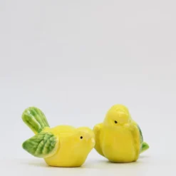 Paire d'oiseaux en céramique - Jaune