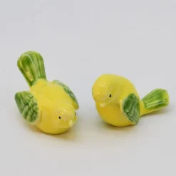 Paire d'oiseaux en céramique - Jaune