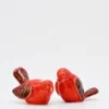 Paire d'oiseaux en céramique - Rouge