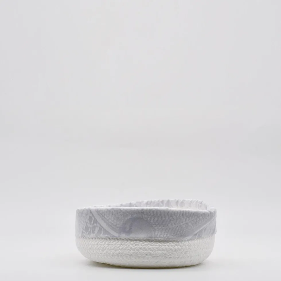 Panier en coton à parements gris