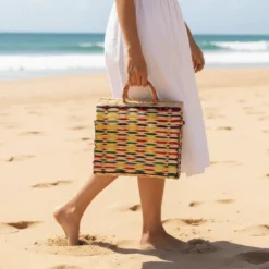 Panier en jonc 30cm - Multicolore
