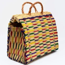 Panier en jonc 30cm - Multicolore
