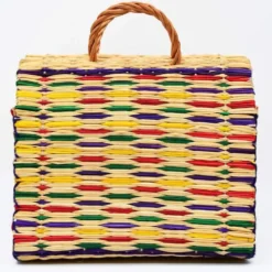 Panier en jonc 30cm - Multicolore