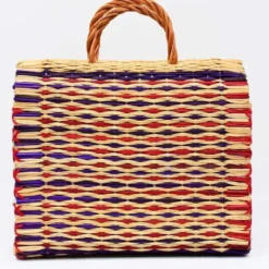 Panier en jonc 30cm - Multicolore