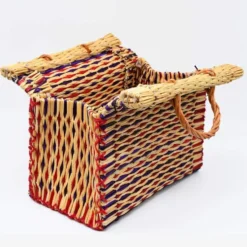 Panier en jonc 30cm - Multicolore