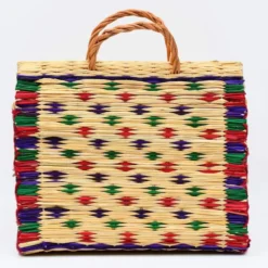 Panier en jonc 30cm - Multicolore