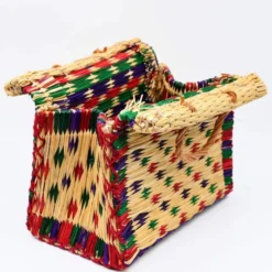 Panier en jonc 30cm - Multicolore