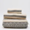 Parure de bain 3 pièces - Beige et gris