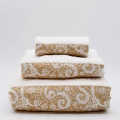 Parure de bain 3 pièces - Beige et ochre