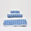 Parure de bain 3 pièces - Blanc et bleu