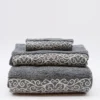 Parure de bain 3 pièces - Gris et blanc