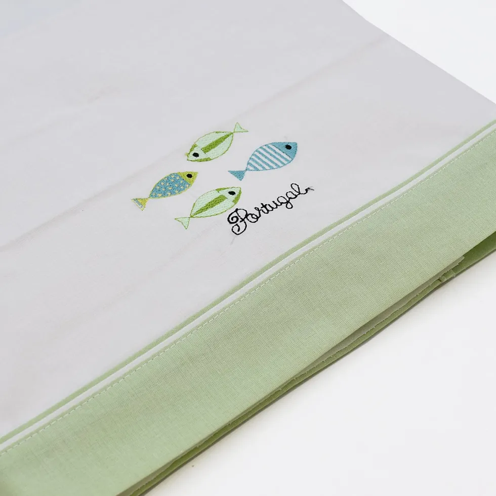 Parure de lit bébé "Sardinhas" - Vert