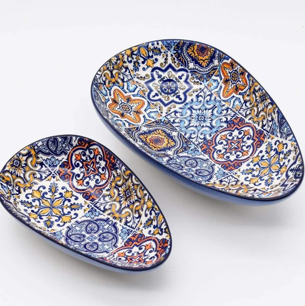 Petit de service plat ovale "Azulejos"