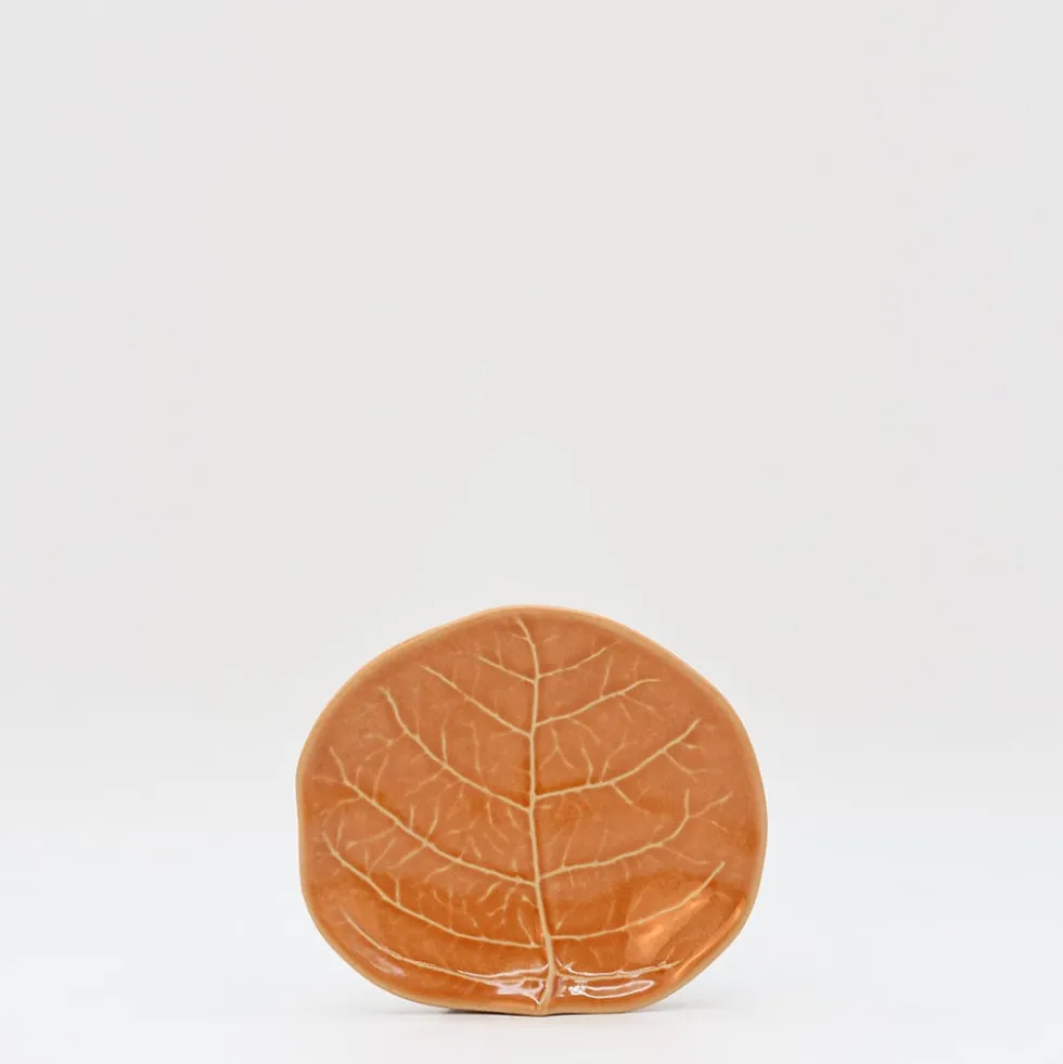 Petite assiette en grès en forme de chou 13cm - Orange