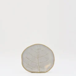 Petite assiette en grès en forme de chou 13cm - Blanc