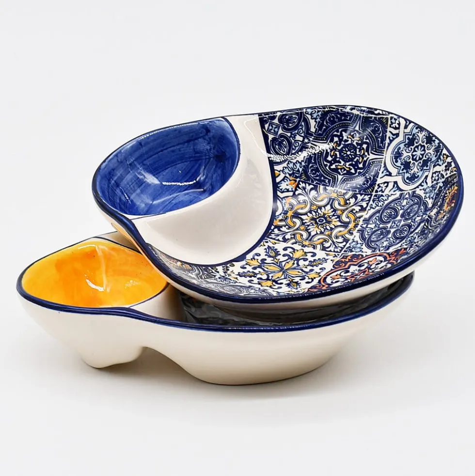 Petite assiette à olives en céramique "Azulejos" - Bleue