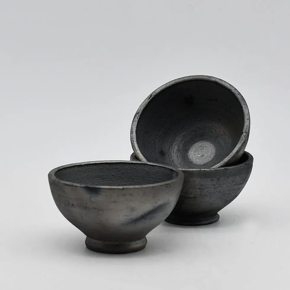Petite coupe en terre cuite noire de Bisalhães - 3 pièces