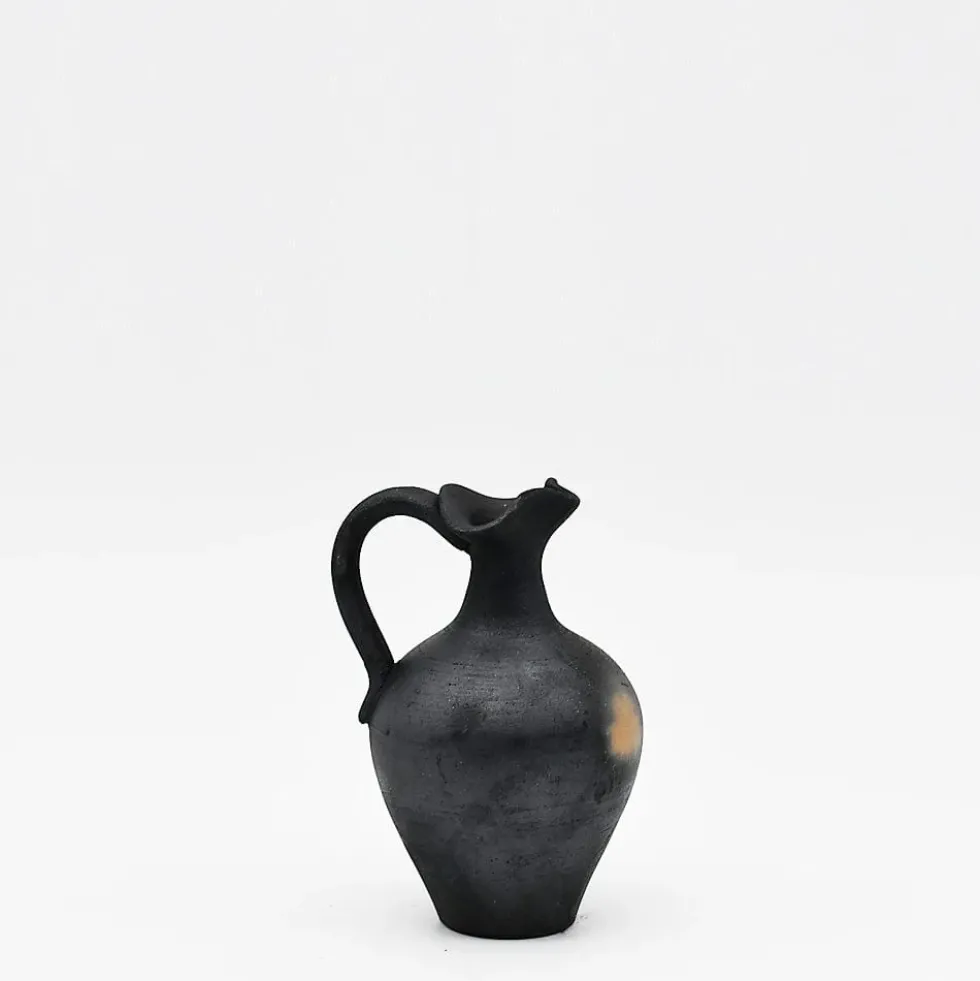 Petite cruche en terre cuite noire de Bisalhães - 13cm