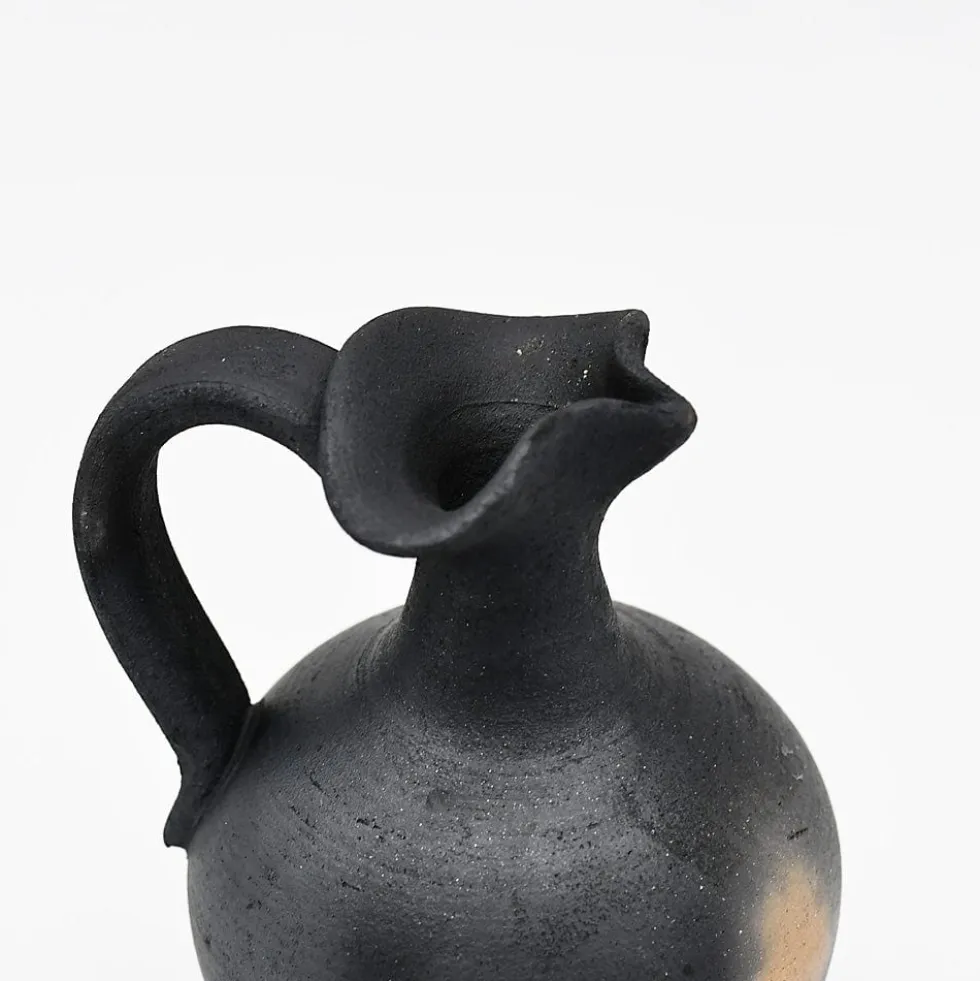 Petite cruche en terre cuite noire de Bisalhães - 13cm
