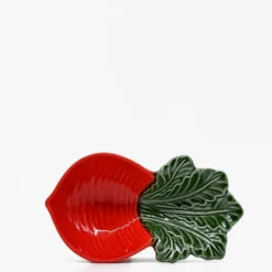 Petit plat en céramique en forme de radis - Rouge
