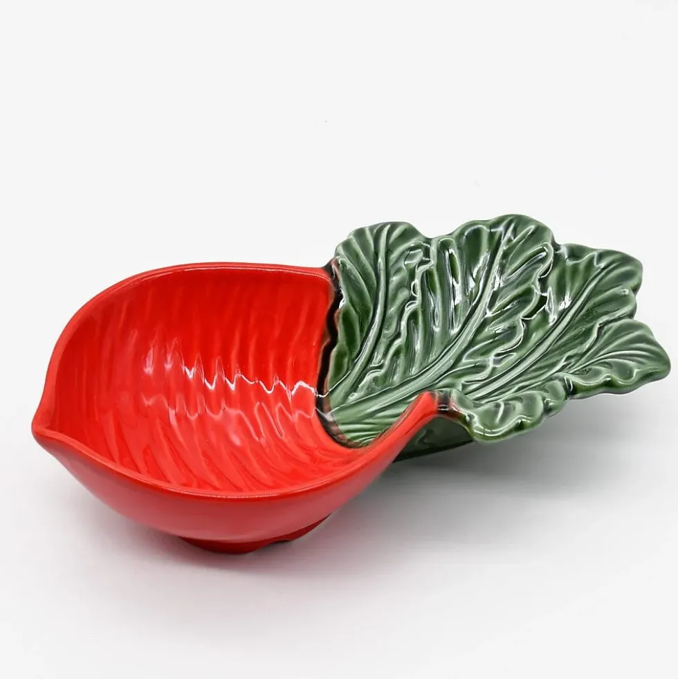 Petit plat en céramique en forme de radis - Rouge