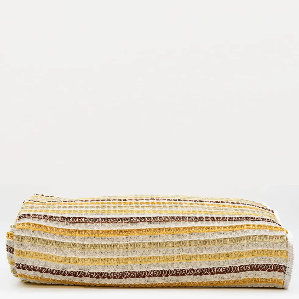 Plaid Couvre-lit en coton 240x200 - Jaune