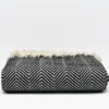 Plaid en coton "Chevrons" - Noir