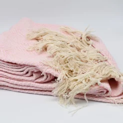 Plaid en coton "Chevrons" - Rose