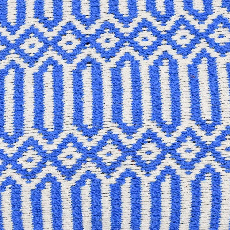 Plaid en coton "Hexa" - Bleu