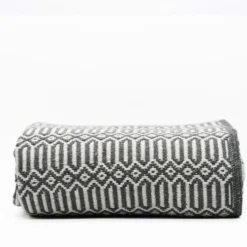 Plaid en coton "Hexa" - Gris