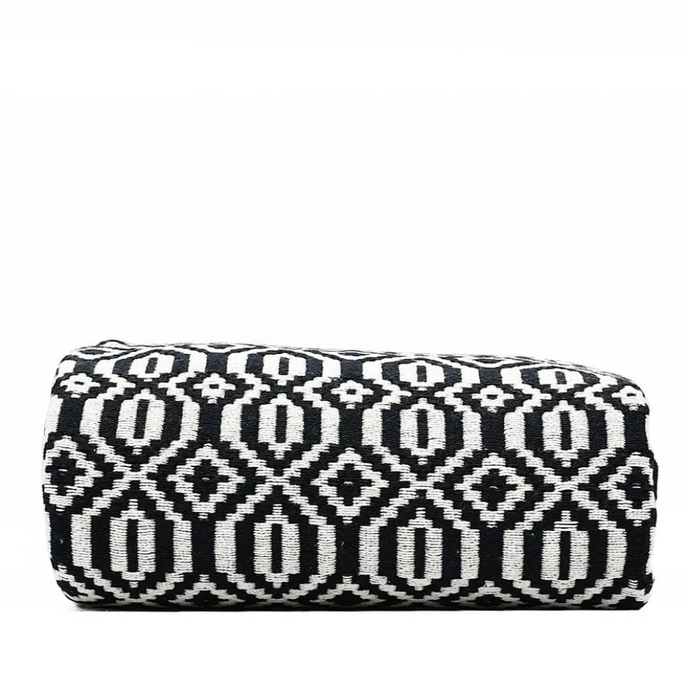 Plaid en coton "Hexa" - Noir