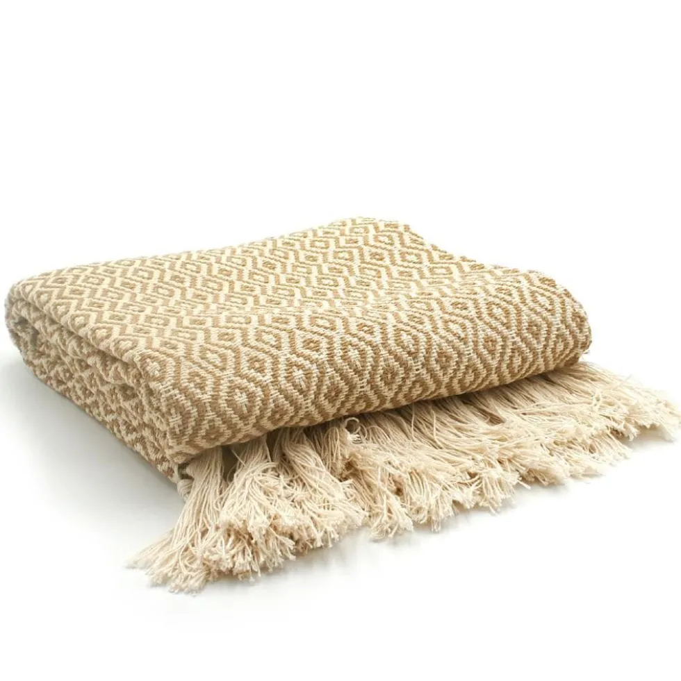 Plaid en coton "Losango" - Beige