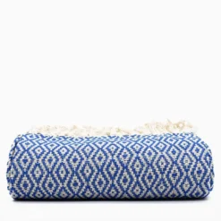 Plaid en coton "Losango" - Bleu Cobalt