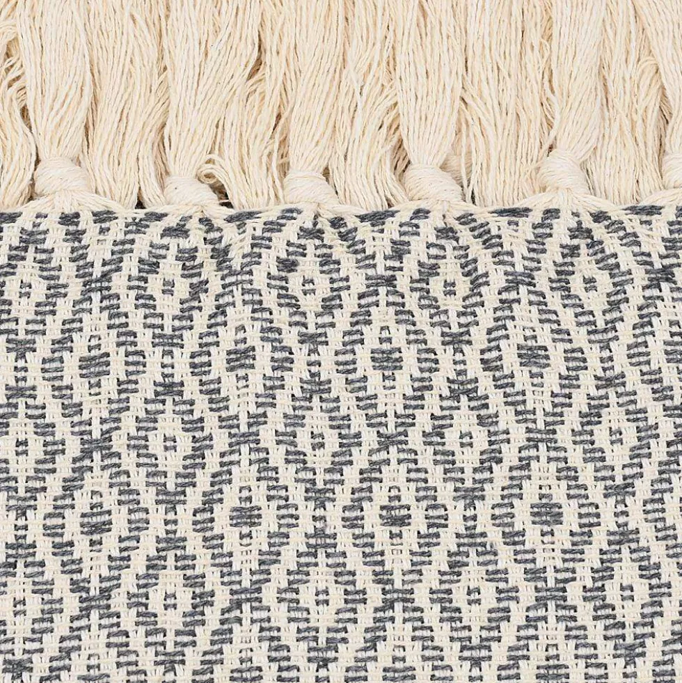 Plaid en coton "Losango" - Gris foncé