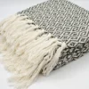 Plaid en coton "Losango" - Noir