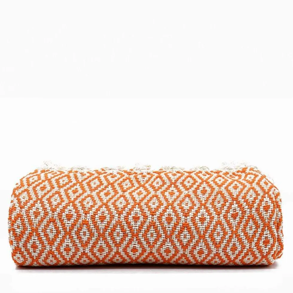 Plaid en coton "Losango" - Orange