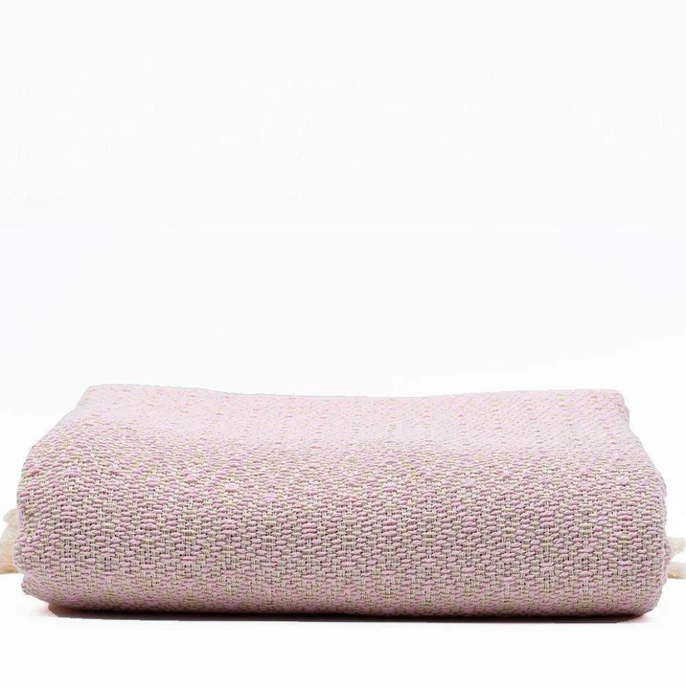 Plaid en coton "Losango" - Rose