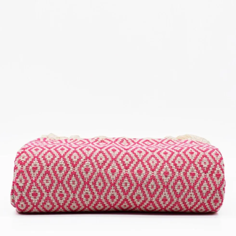 Plaid en coton "Losango" - Rose