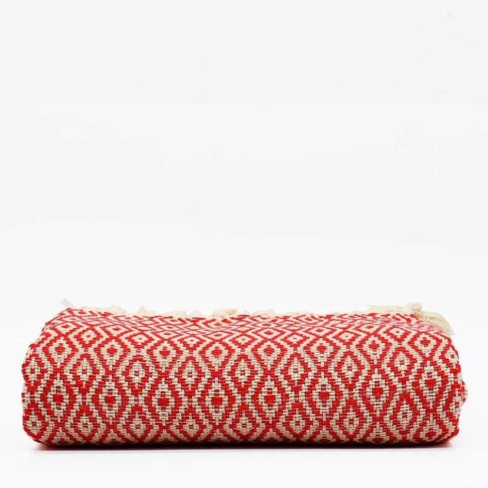 Plaid en coton "Losango" - Rouge