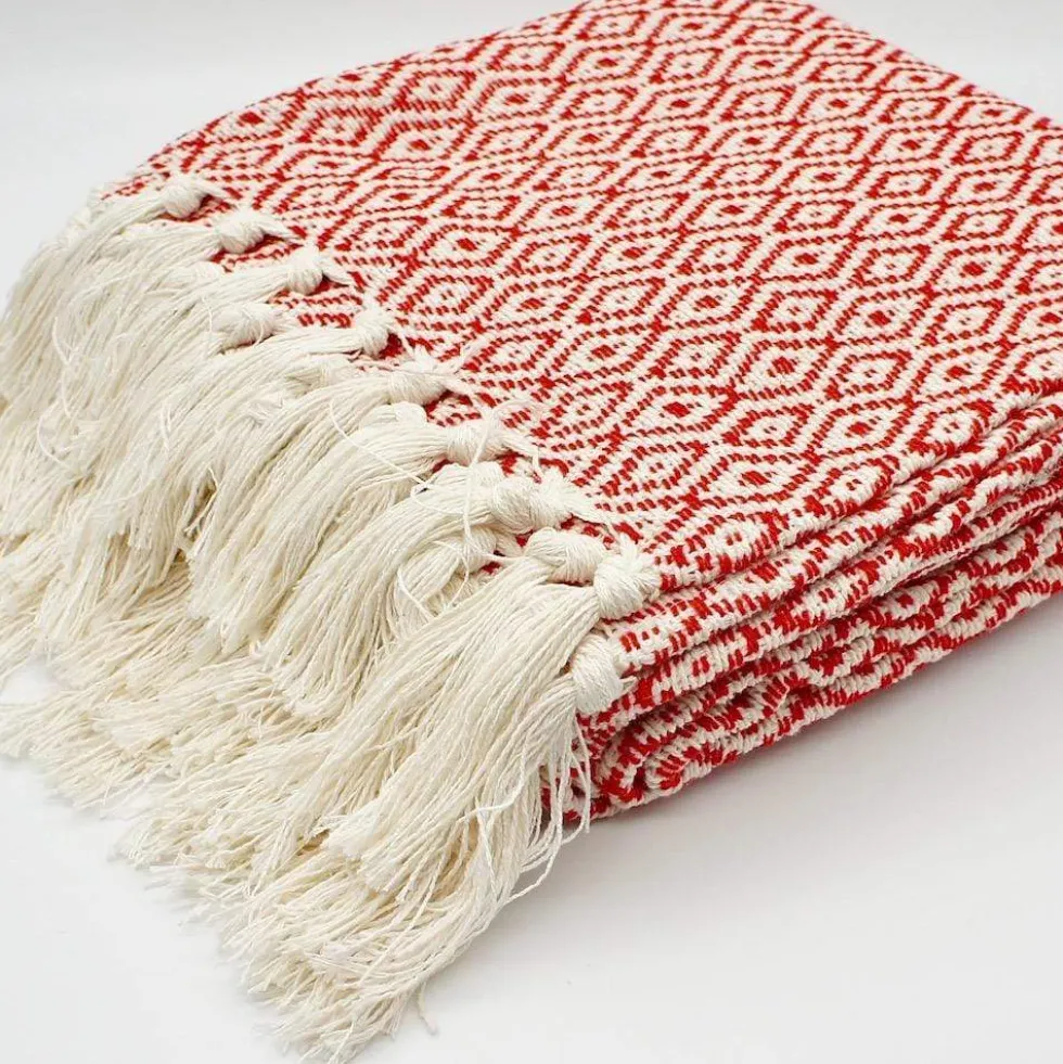 Plaid en coton "Losango" - Rouge