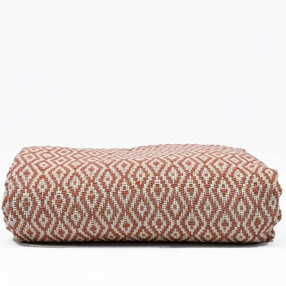 Plaid en coton "Losango" - Terracotta