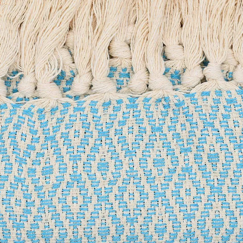 Plaid en coton "Losango" - Turquoise