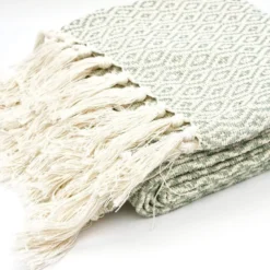 Plaid en coton "Losango" - Vert clair