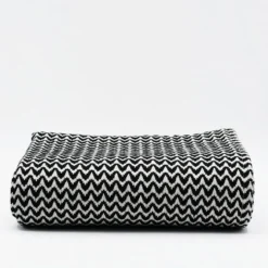 Plaid en coton "Ondas" - Noir